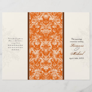 Fleur di Lys Damask Oranje Formal Wedding Programm