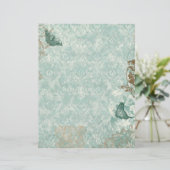 Fleur di Lys Damask - Papeterie & Recettes feuille (Debout devant)