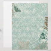 Fleur di Lys Damask - Papeterie & Recettes feuille (Devant / Derrière)