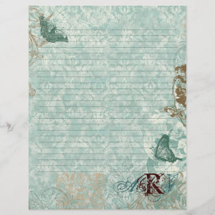 Fleur di Lys Damask - Papier à lettres monogrammes
