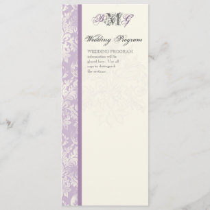 Fleur di Lys Damask - Programma voor Lila bruiloft