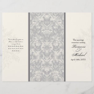 Fleur di Lys Damask - Programme de mariage formel 