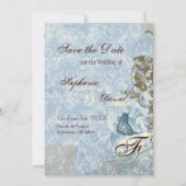 Fleur di Lys Damask - Save the Date Annonce (Devant)