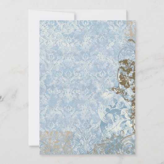 Fleur di Lys Damask - Save the Date Annonce (Dos)