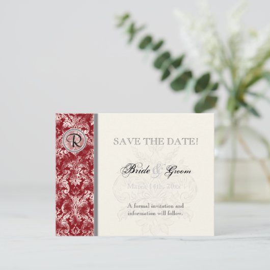 Fleur di Lys Damask - Vin Enregistrer la carte Dat (Debout devant)