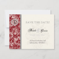 Fleur di Lys Damask - Vin Enregistrer la carte Dat