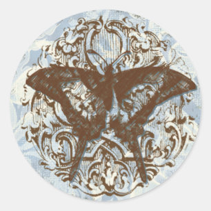 Fleur di Lys Damask vs2 - Bruiloft Sticker Seal