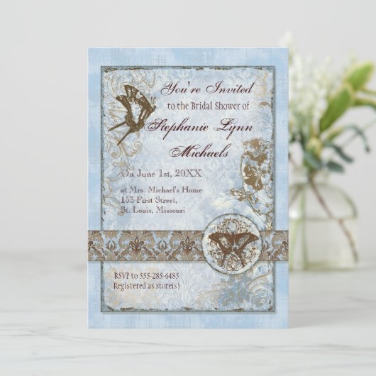 Fleur di Lys Damask vs2 - Invitation à la douche n (Debout devant)