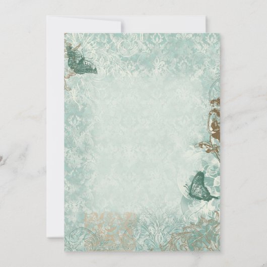 Fleur di Lys Damask vs2 - Merci Notes Cartes (Dos)