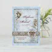 Fleur di Lys Damask vs2 - Weddenschap Kaart (Staand voorkant)
