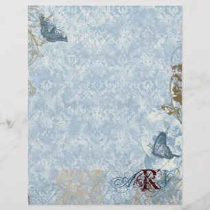 Fleur di Lys Damask vs. 2 - Monogrammen Stationery