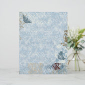 Fleur di Lys Damask vs 2 - Papier à lettres monogr (Debout devant)