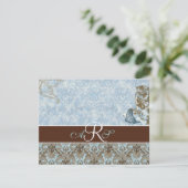 Fleur di Lys Damask vs. 2 - RSVP-reactiekaart RSVP Kaartje (Staand voorkant)