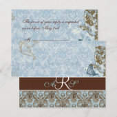 Fleur di Lys Damask vs. 2 - RSVP-reactiekaart RSVP Kaartje (Voorkant / Achterkant)