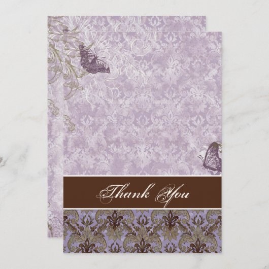 Fleur di Lys Damask - Weddenschap Kaart (Voorkant / Achterkant)