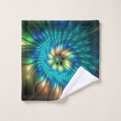 Fleur d'Imaginaire lumineux, Fractale Abstraite co (Gant de toilette)