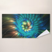 Fleur d'Imaginaire lumineux, Fractale Abstraite co (Serviette de bain)