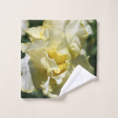 Fleur d'Iris blanc et jaune clair (Gant de toilette)