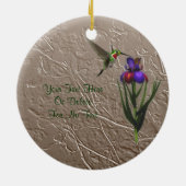 Fleur d'iris de colibri votre ornement de photo (Dos)