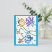 Fleur Doodle - Carte blanche (Debout devant)