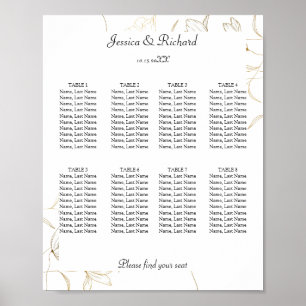 Fleur d'or 8 tables Poster de la carte SIGNE