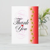 Fleur d'or stylisée en calligraphie rouge merci (Debout devant)