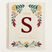 Fleur d'or vert Bourgogne décorée Initiale (Devant)