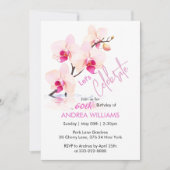 Fleur d'orchidée en fleurs Invitation pour 60e ann (Devant)