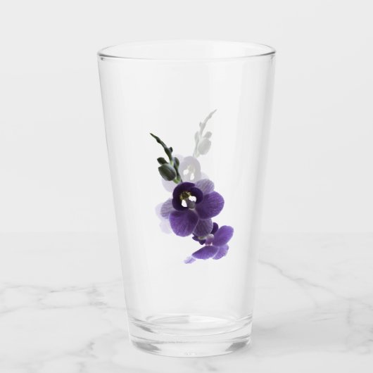 Fleur d'orchidée violette, Coupe de verre (Devant)