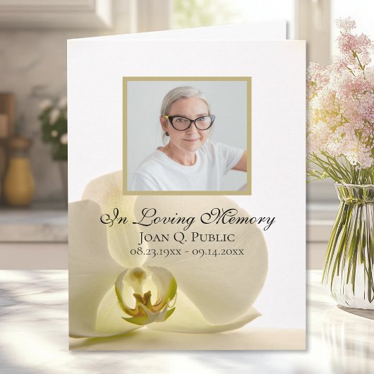 Fleur d'orchidées sur blanc Merci de sympathie fun