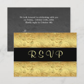 Fleur dorée noire RSVP (Devant / Derrière)