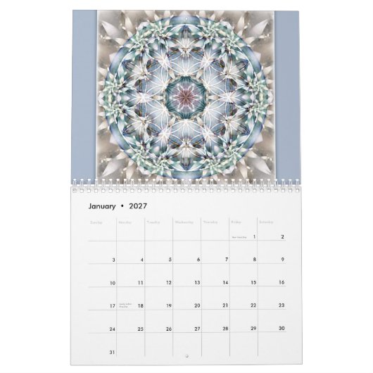 Fleur du calendrier 2015 de mandala de la vie (Jan 2027)