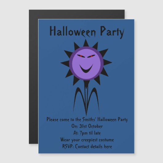 Fleur du mal Kawaii Goth Invitations du parti Hall (Devant / Derrière)
