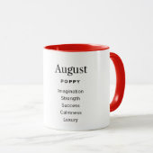 Fleur du mois de naissance - août mug personnalisé (Devant droit)