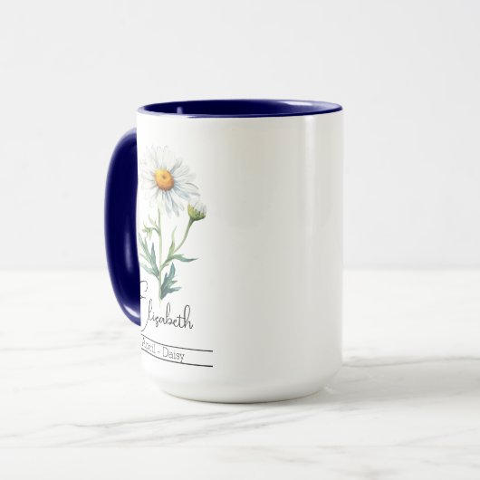 Fleur du mois de naissance Avril Daisy Mug (Devant gauche)