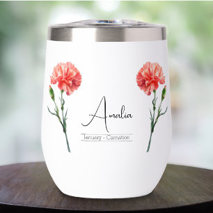 Fleur du mois de naissance Janvier Carnation Vin T
