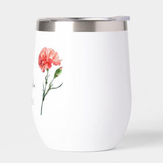 Fleur du mois de naissance Janvier Carnation Vin T (Gauche)