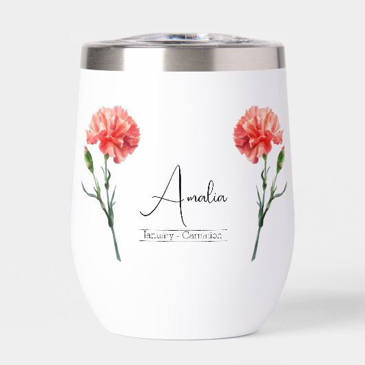 Fleur du mois de naissance Janvier Carnation Vin T (Avant)