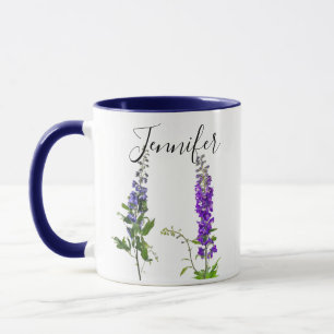 Fleur du mois de naissance-Juillet mug personnalis