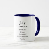 Fleur du mois de naissance-Juillet mug personnalis (Devant droit)