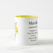 Fleur du mois de naissance-Mars tasse personnalisé (Centre)