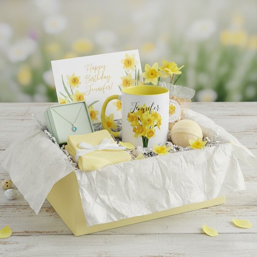 Fleur du mois de naissance-Mars tasse personnalisé