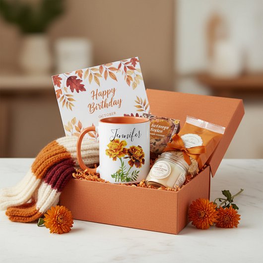 Fleur du mois de naissance-Octobre tasse personnal