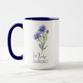 Fleur du mois de naissance Septembre Aster Mug (Gauche)