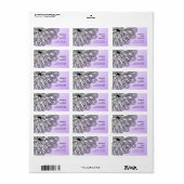 Fleur en gras sur les étiquettes d'adresse de reto (Feuille entière)