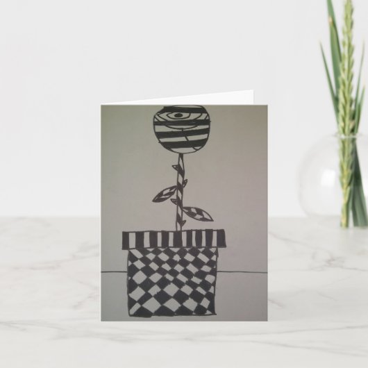Fleur en noir et blanc, cartes de notes (Devant)