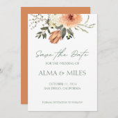 Fleur en terre cuite Save The Date (Devant / Derrière)