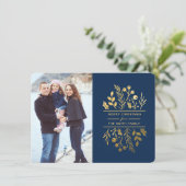 Fleur encadrée Joyeux Noël carte photo (Debout devant)