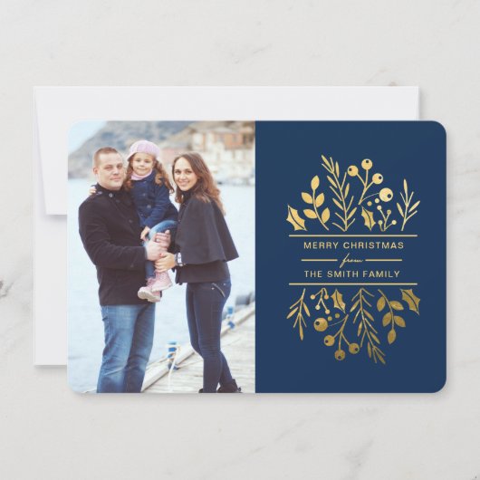 Fleur encadrée Joyeux Noël carte photo (Devant)