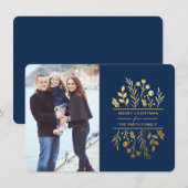 Fleur encadrée Joyeux Noël carte photo (Devant / Derrière)